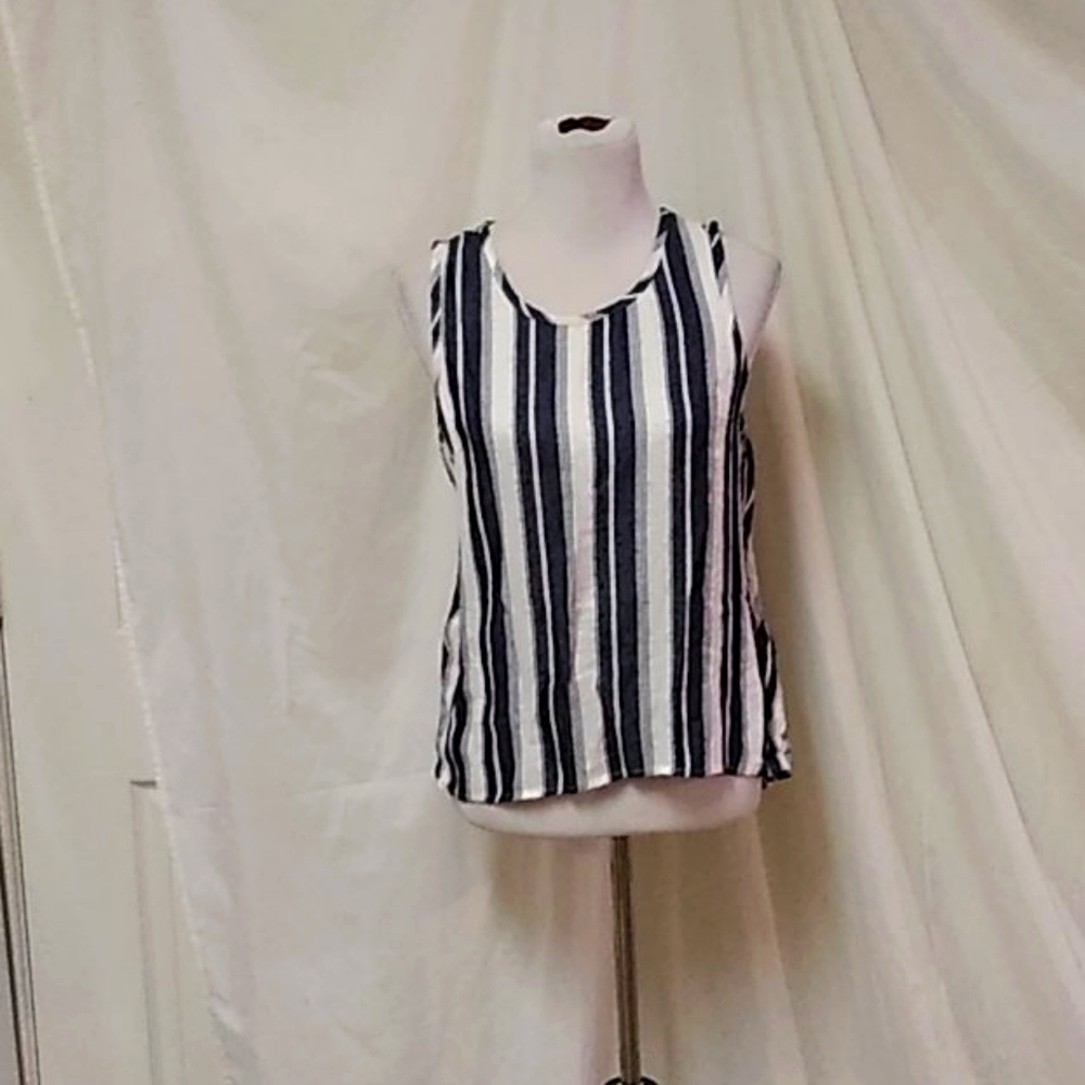 Dina B Hi Lo Tank Top Size Small Misses Striped